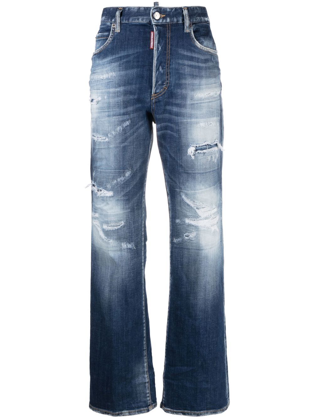 DSQUARED2 褪色仿旧效果牛仔裤 - 蓝色