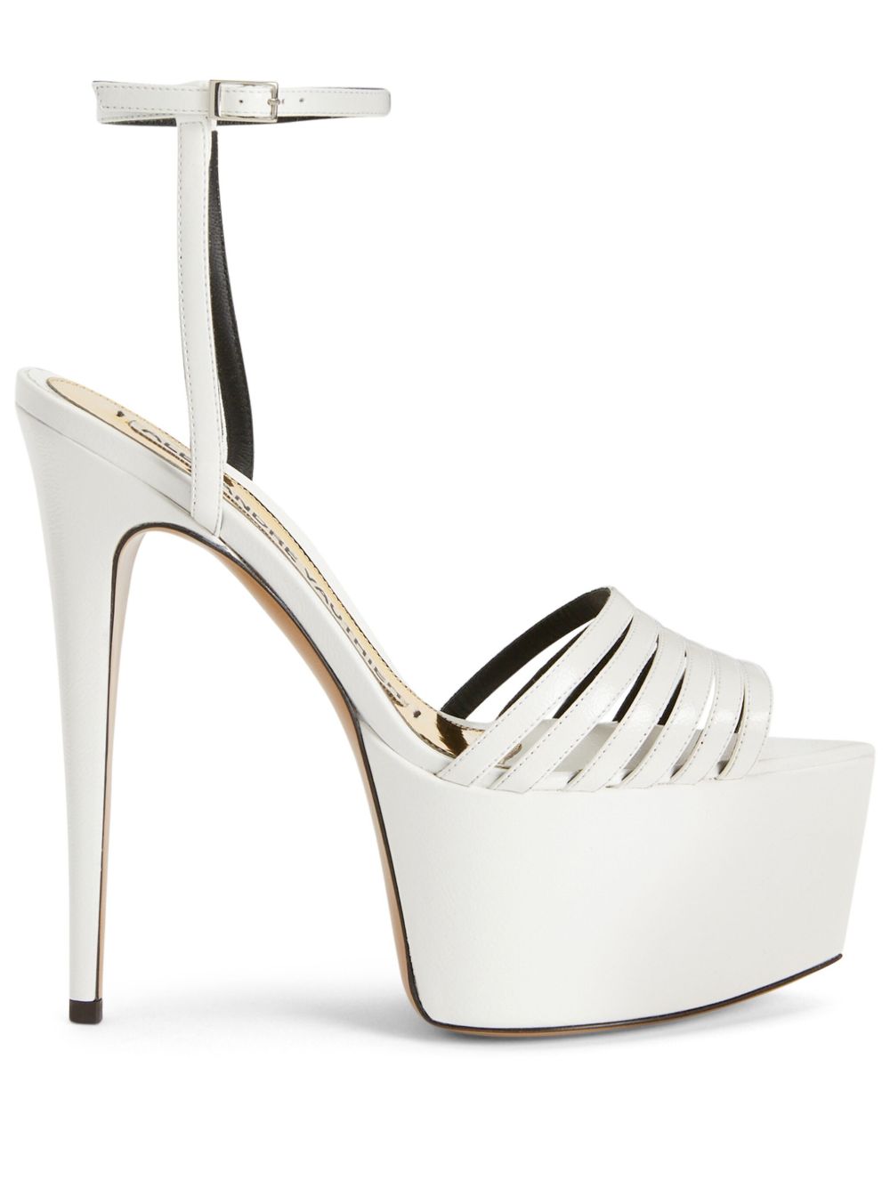 Alexandre Vauthier 皮质厚底凉鞋 - 白色