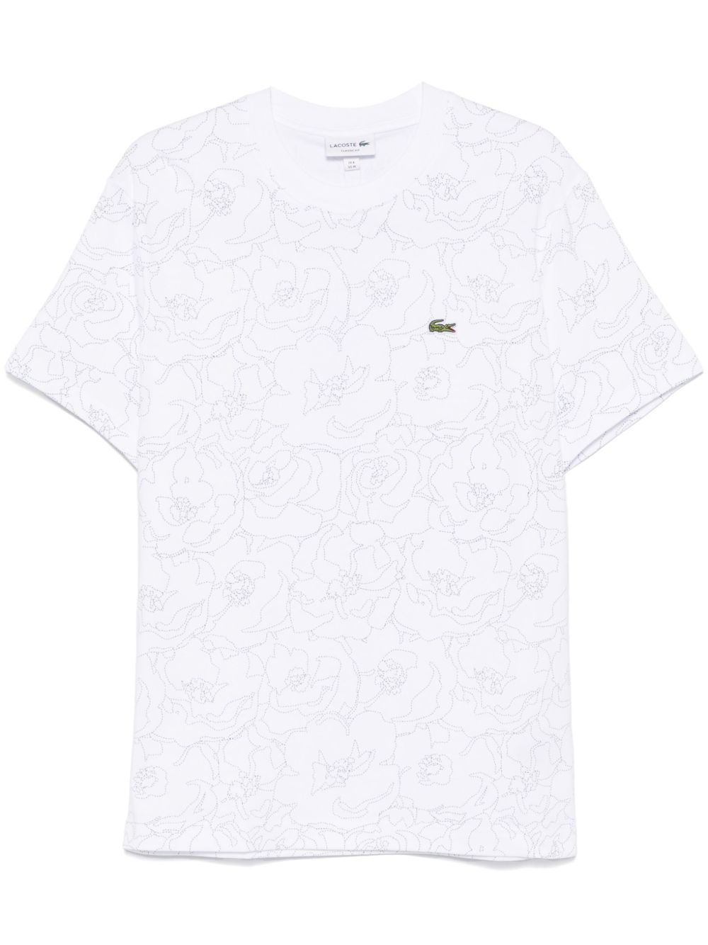 Lacoste 花卉印花棉T恤 - 白色