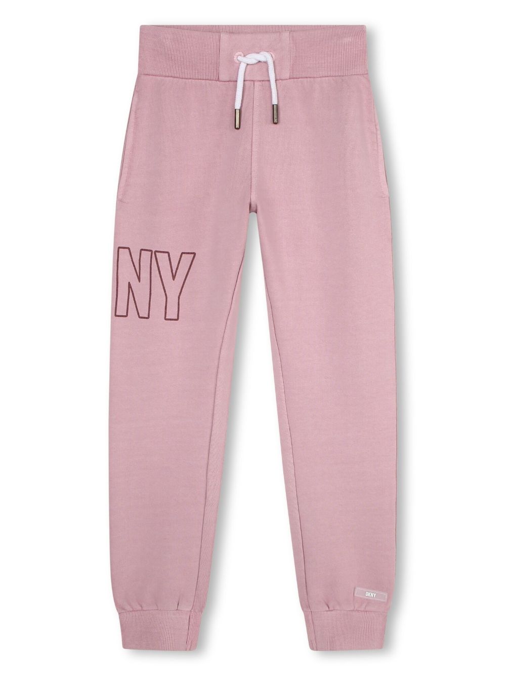 Dkny Kids logo印花棉运动裤 - 粉色