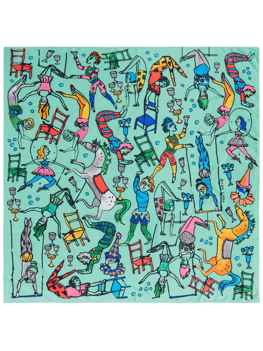 Bimba y Lola Aquamarine Circus 围巾 - 蓝色