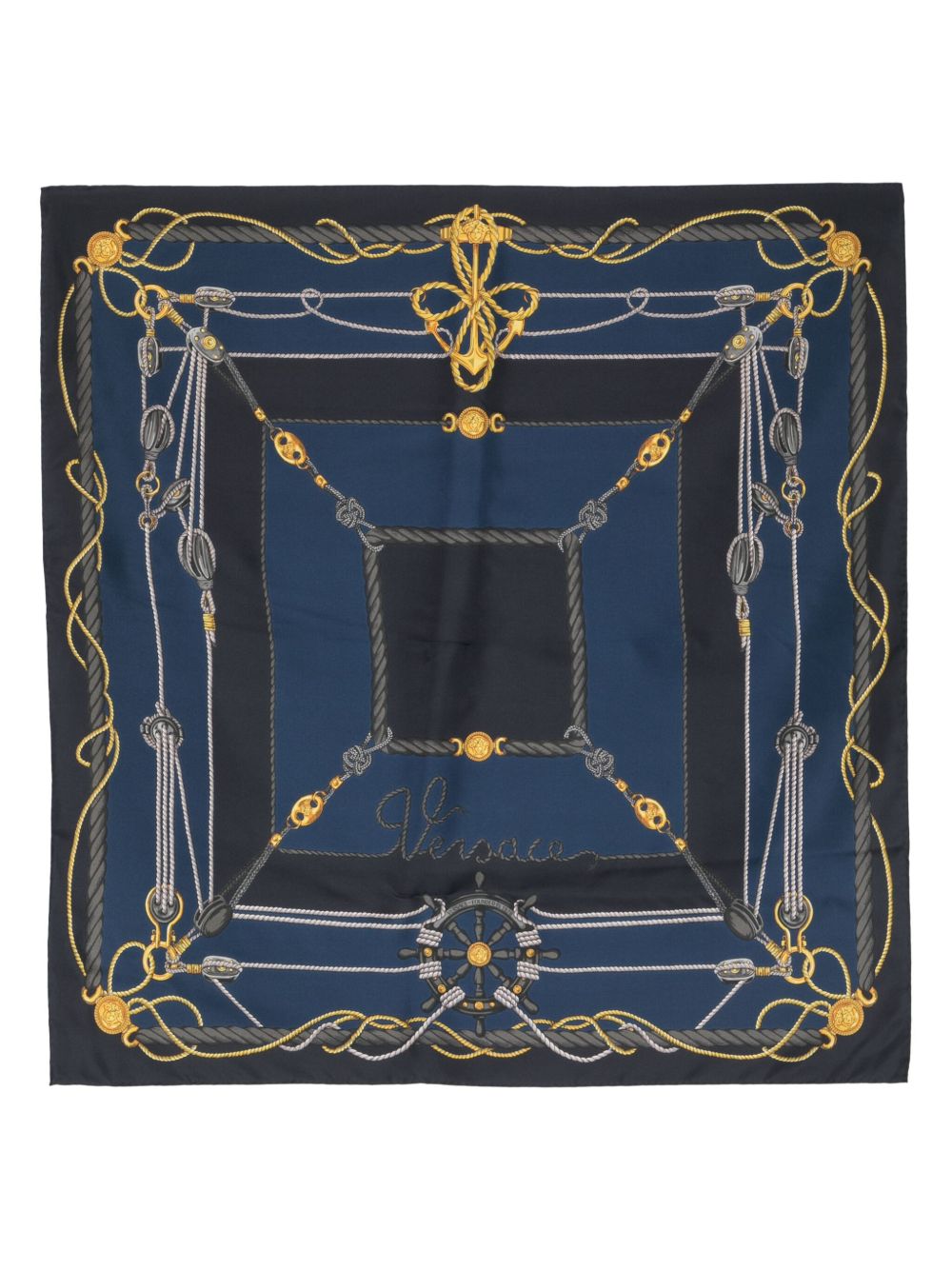 Versace Versace Nautical 真丝围巾 - 蓝色