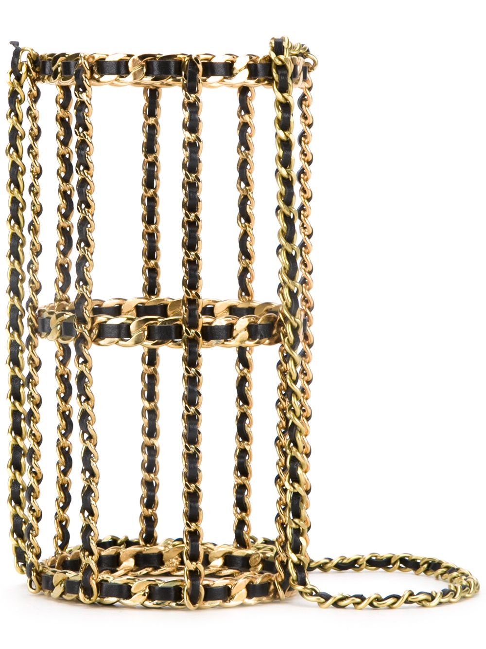 CHANEL Pre-Owned 古着鸟笼状单肩包 - 金属色