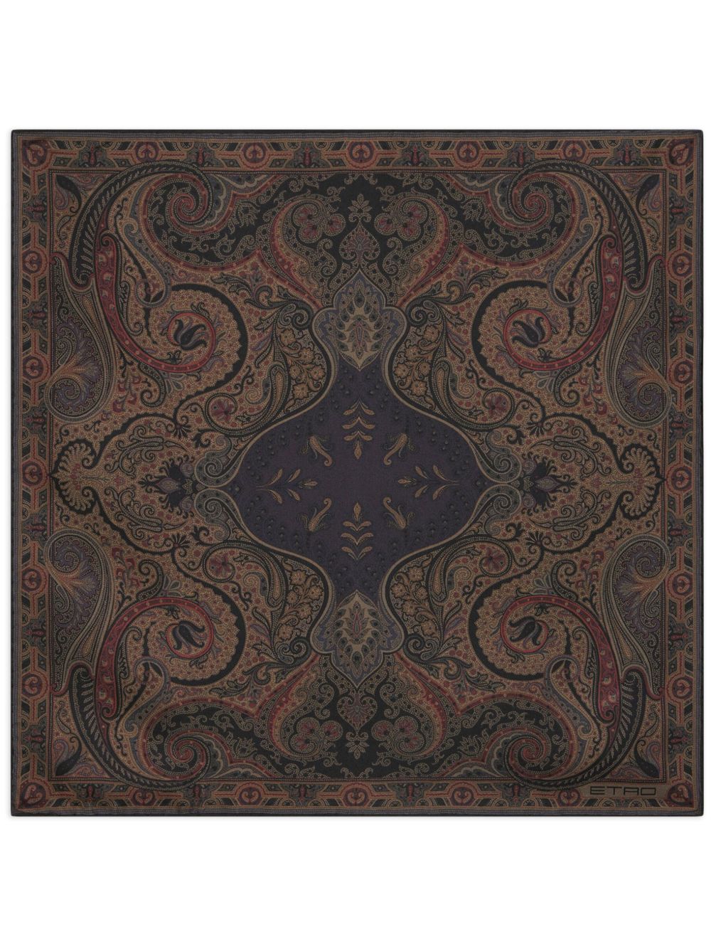 ETRO 佩斯理印花真丝口袋方巾 - 中性色