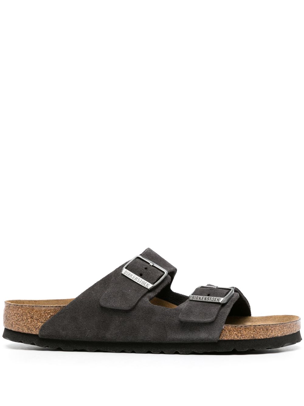 Birkenstock Arizona 绒面皮露趾凉鞋 - 灰色