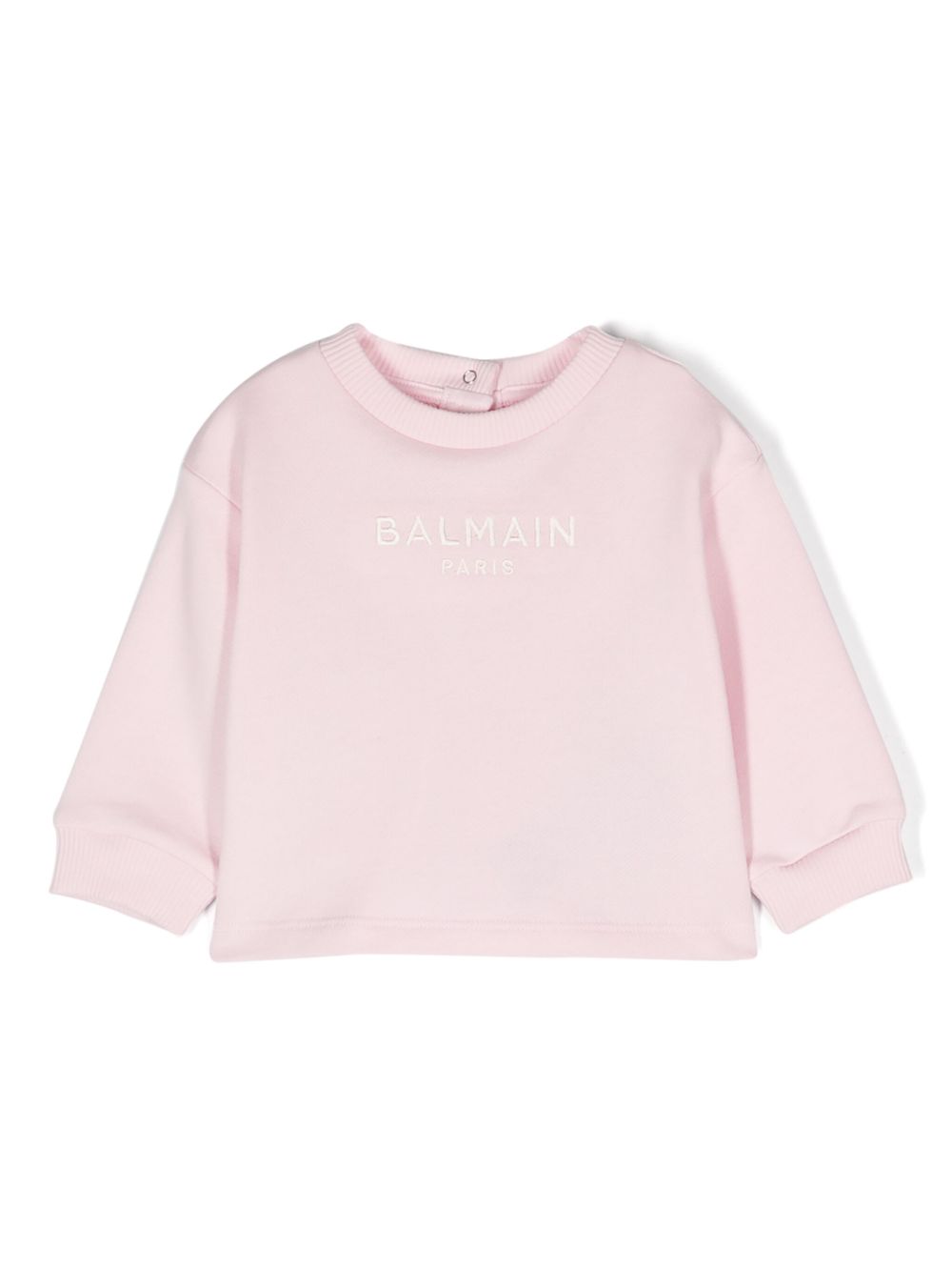 Balmain Kids logo刺绣棉卫衣 - 粉色