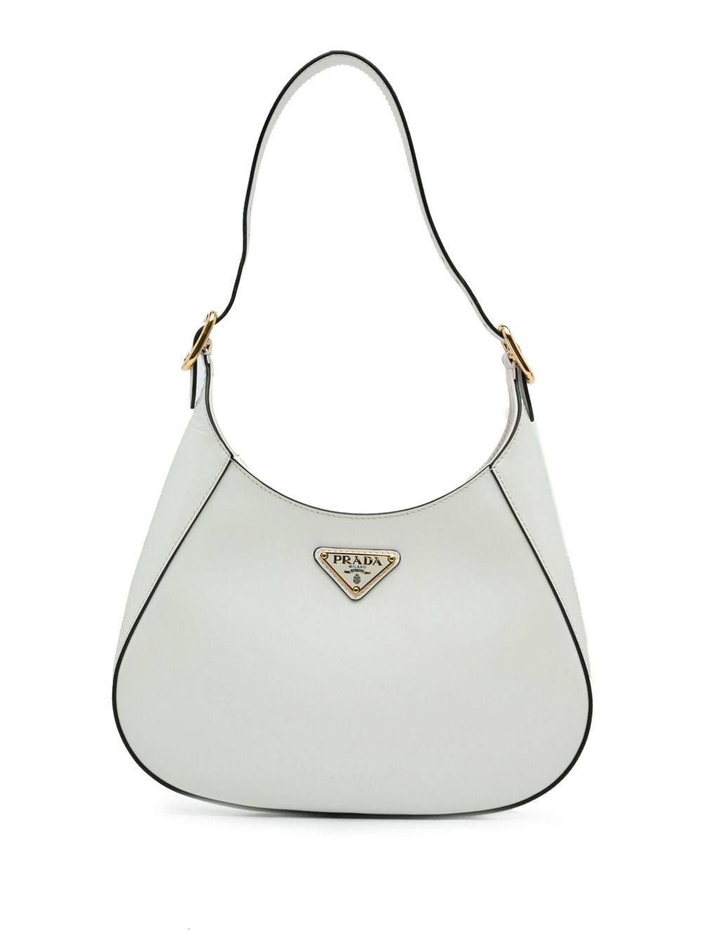 Prada Pre-Owned Spazzolato Cleo 水饺包（2013-2014年典藏款） - 白色