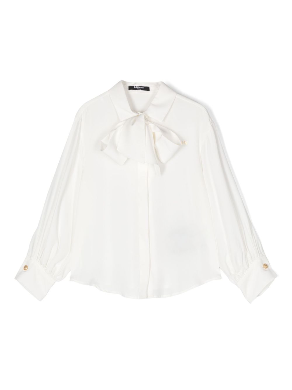 Balmain Kids logo印花衬衫 - 白色