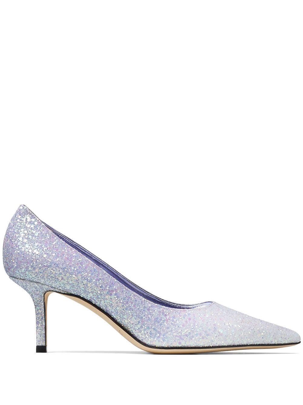 Jimmy Choo Love 亮片金葱中跟鞋 - 紫色