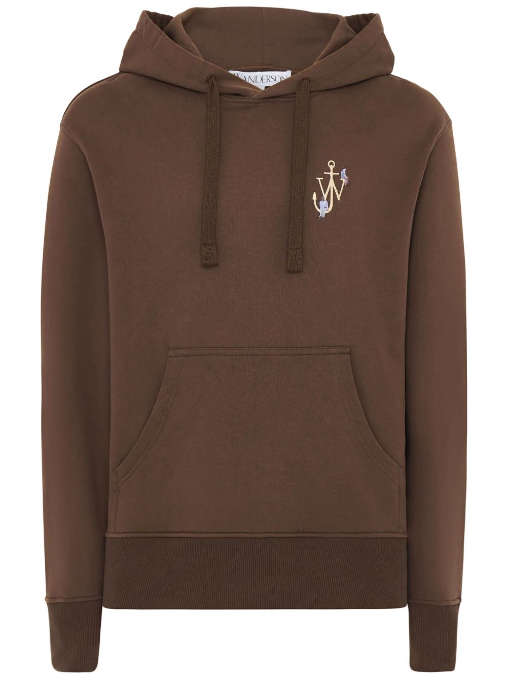 JW Anderson embroidered cotton hoodie - 褐色