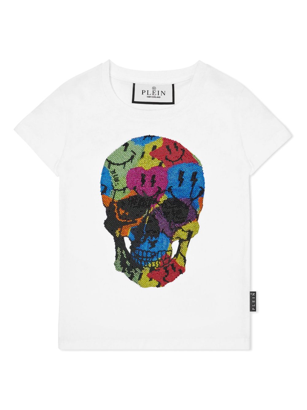 Philipp Plein Junior Smile 晶饰T恤 - 白色
