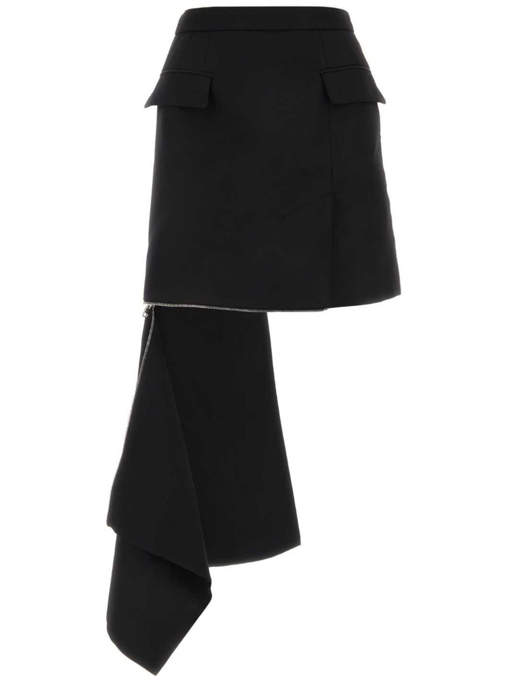 Alexander McQueen 拉链镂空西装迷你半身裙 - 黑色