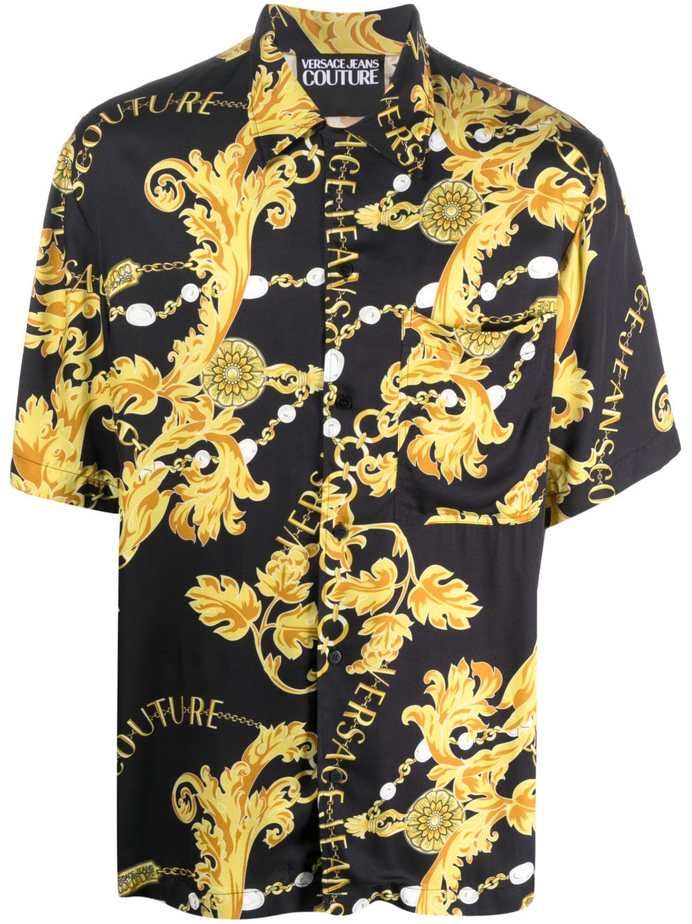 Versace Jeans Couture Barocco 印花衬衫 - 黑色