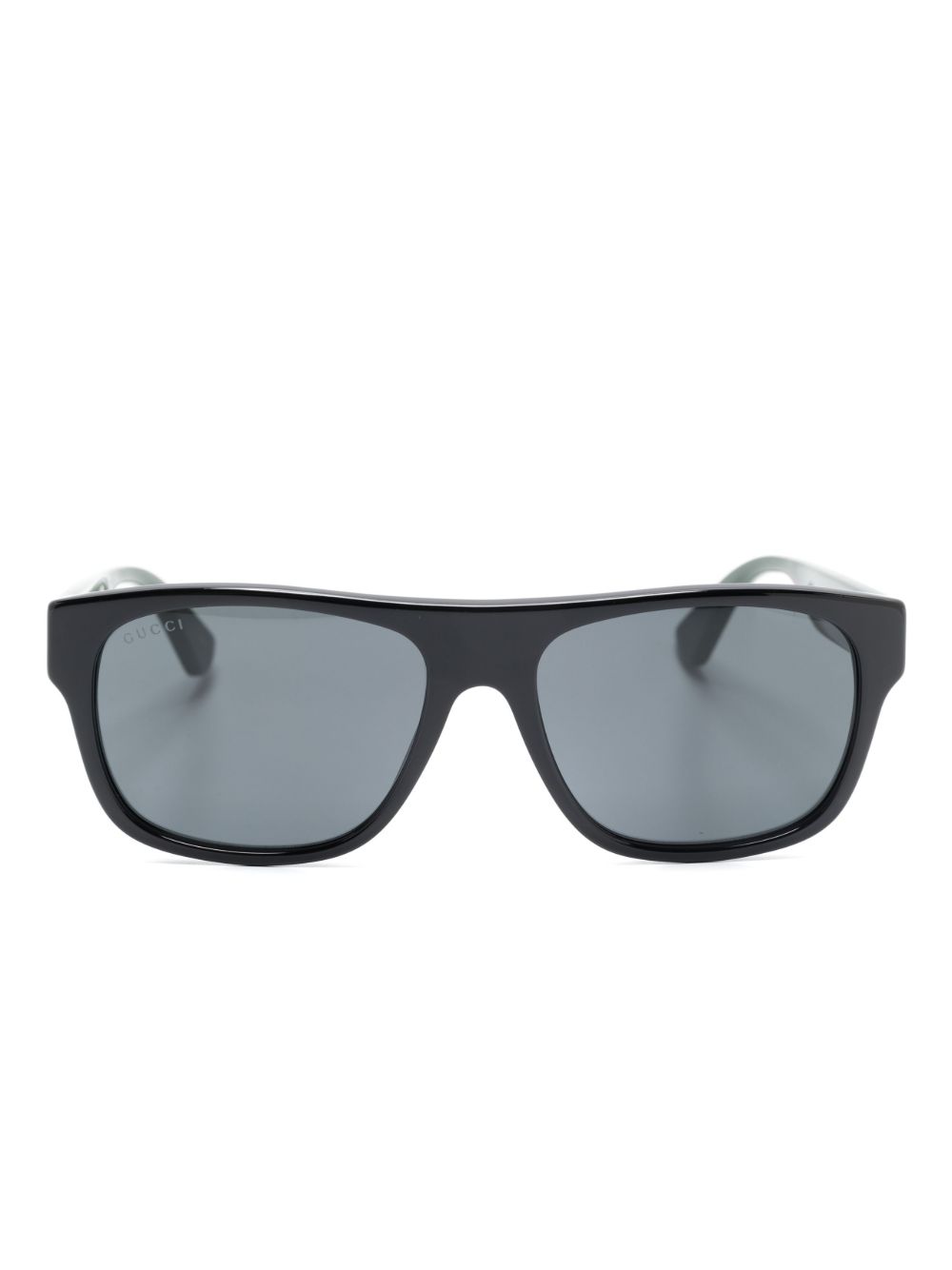 Gucci Eyewear logo雕刻太阳眼镜 - 黑色