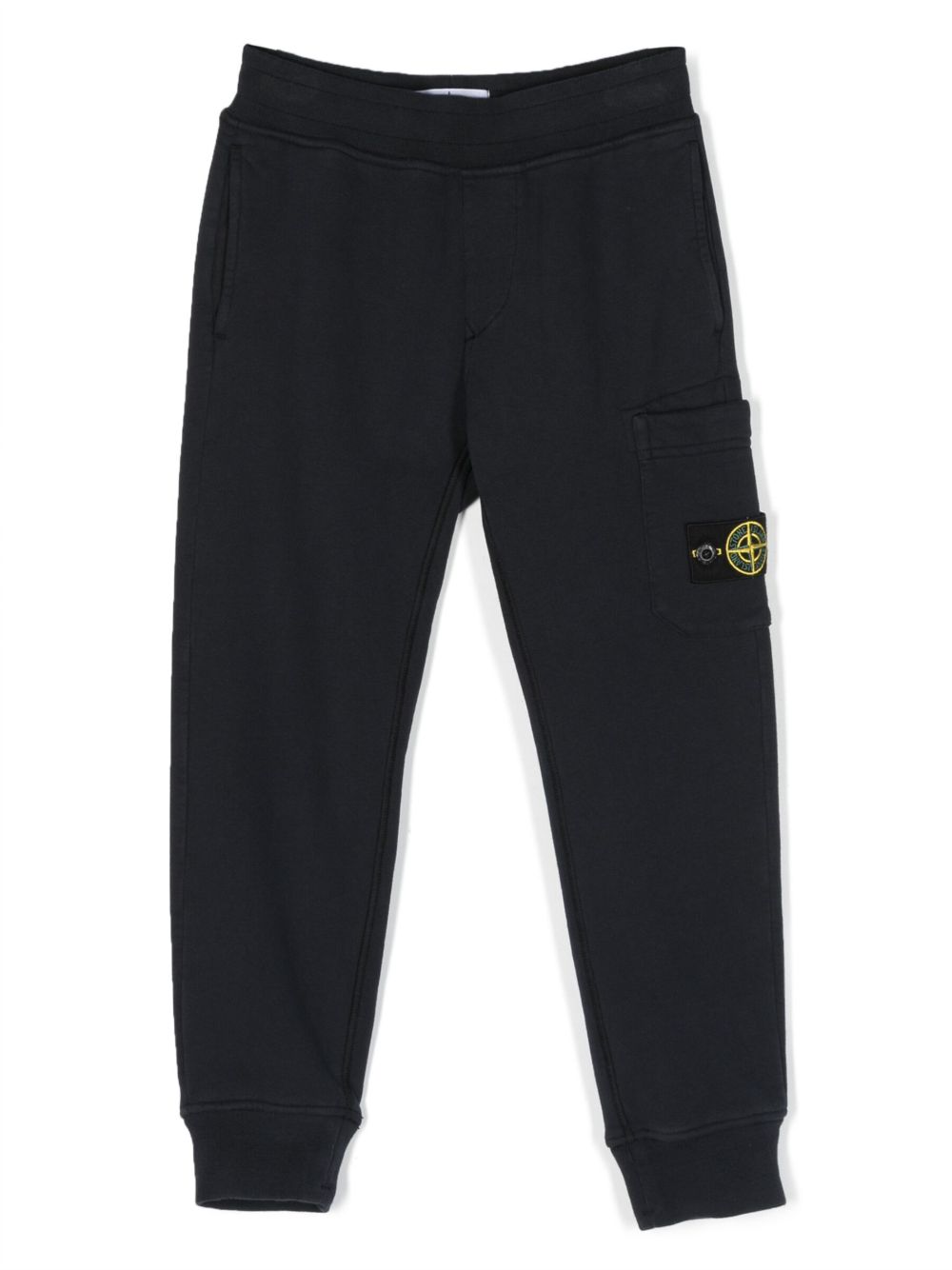 Stone Island Junior 罗盘图案棉运动裤 - 蓝色