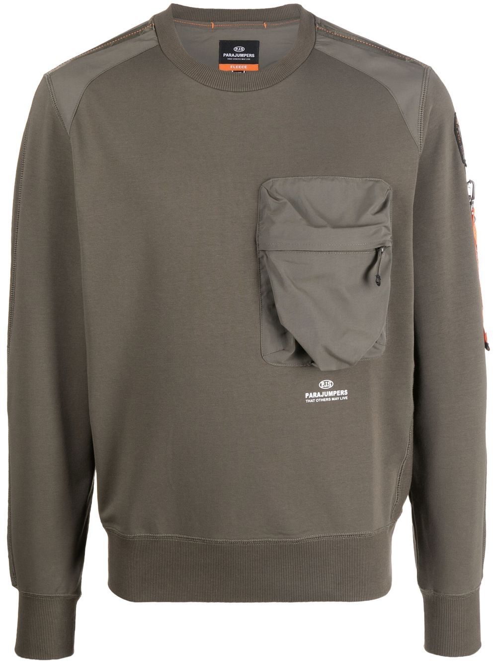 Parajumpers 胸前拉链口袋细节卫衣 - 绿色