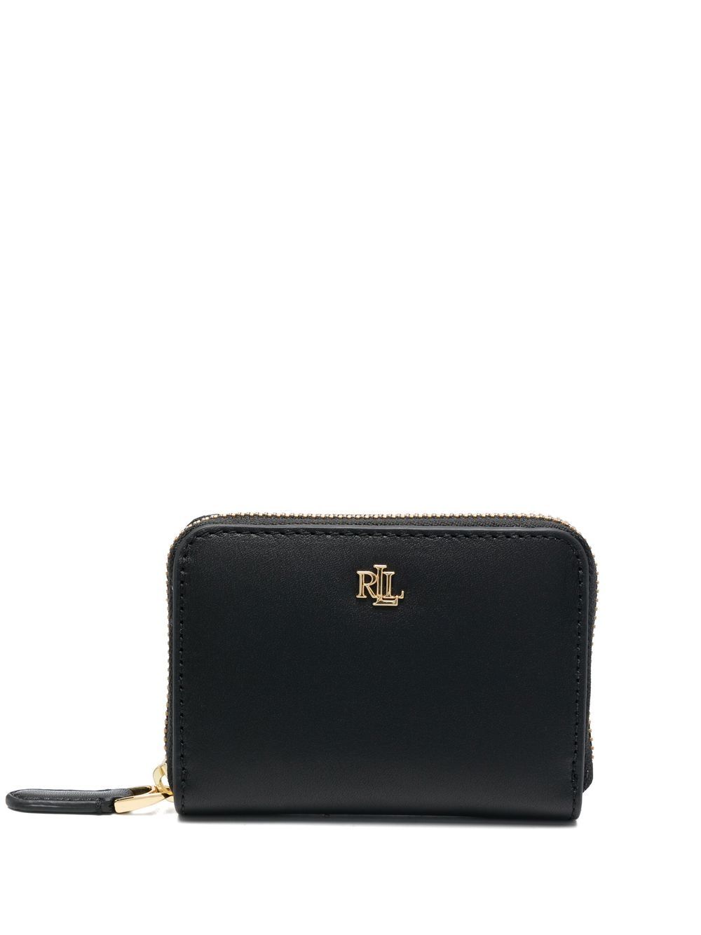 Lauren Ralph Lauren logo标牌皮质钱包 - 黑色