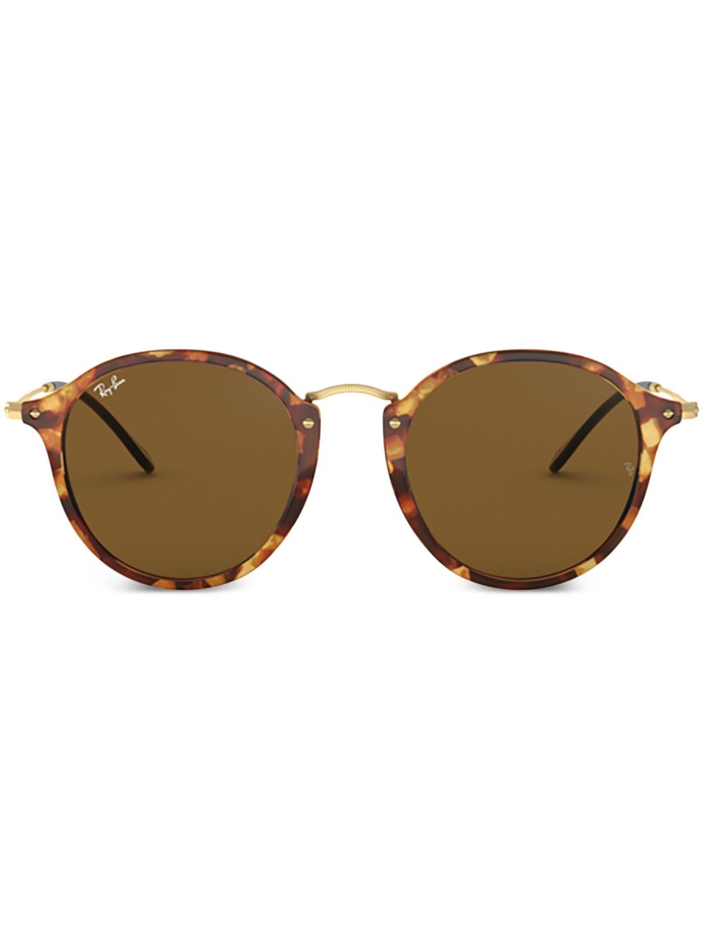 Ray-Ban 圆框太阳眼镜 - 褐色