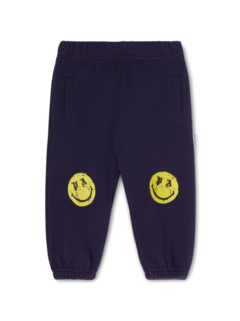 Palm Angels Kids logo印花棉运动裤 - 蓝色