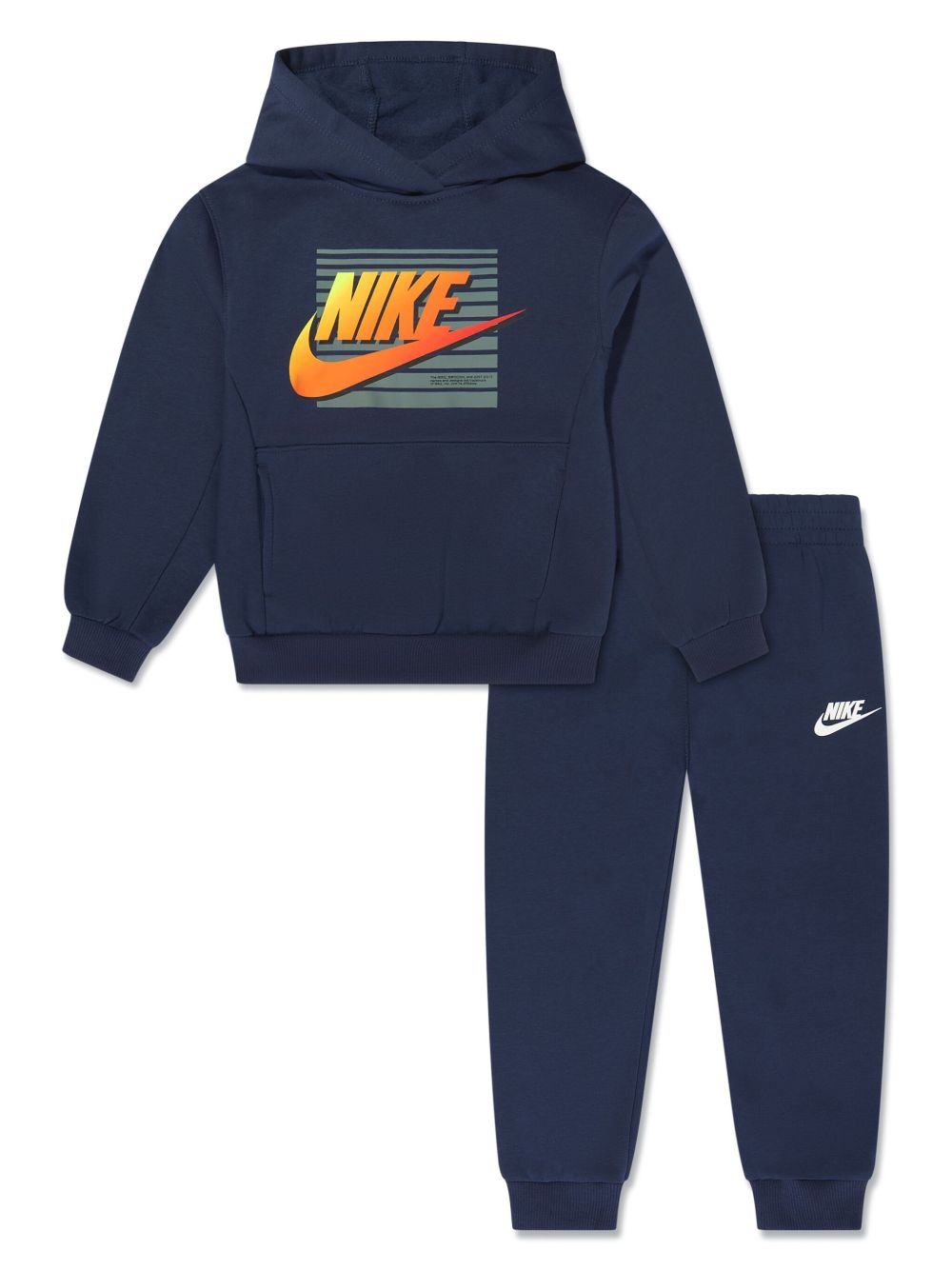 Nike Kids logo印花运动套装 - 蓝色