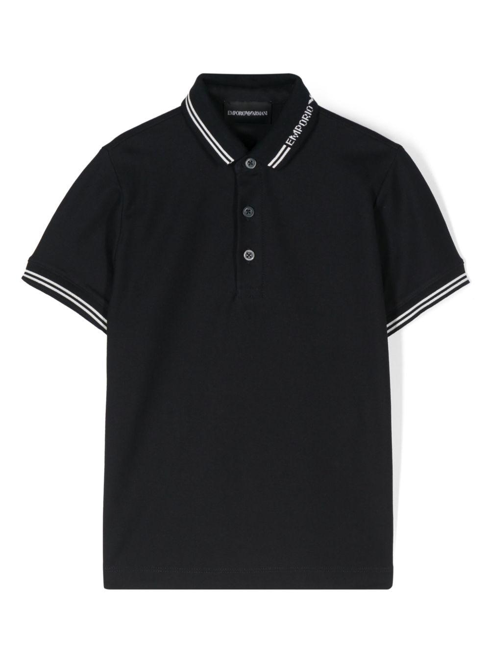 Emporio Armani Kids logo领polo衫 - 蓝色