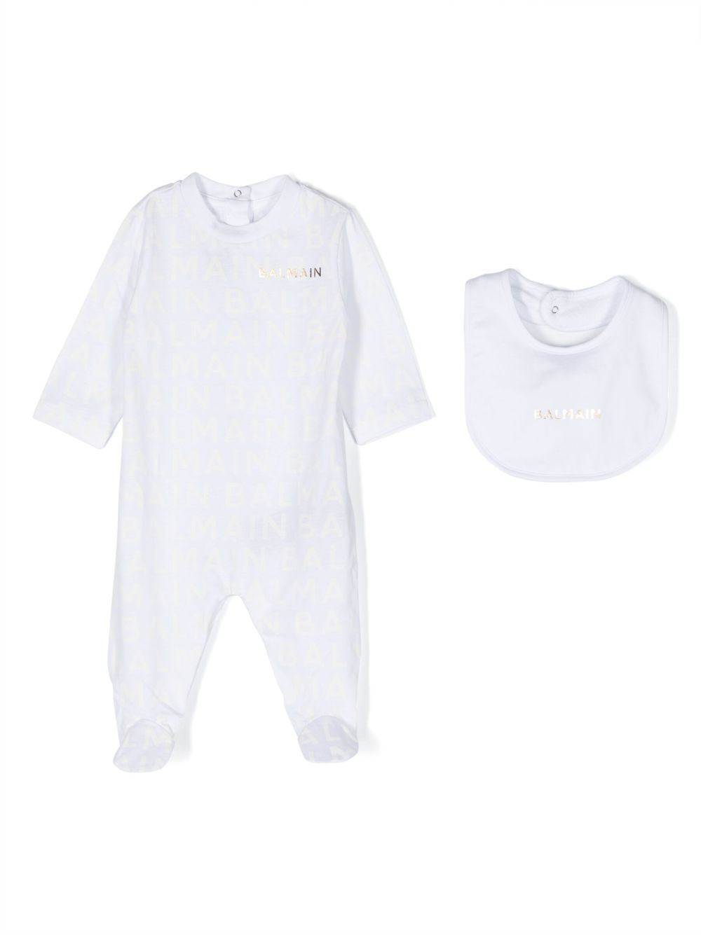 Balmain Kids 棉连体衣套装（两件装） - 白色