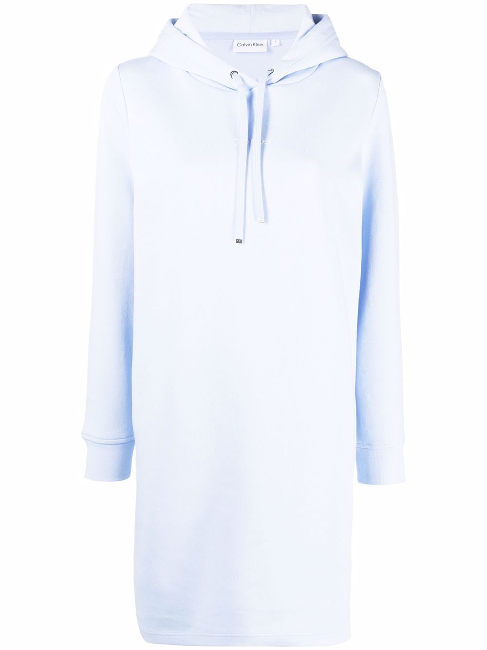 Calvin Klein logo短款连帽衫式连衣裙 - 蓝色