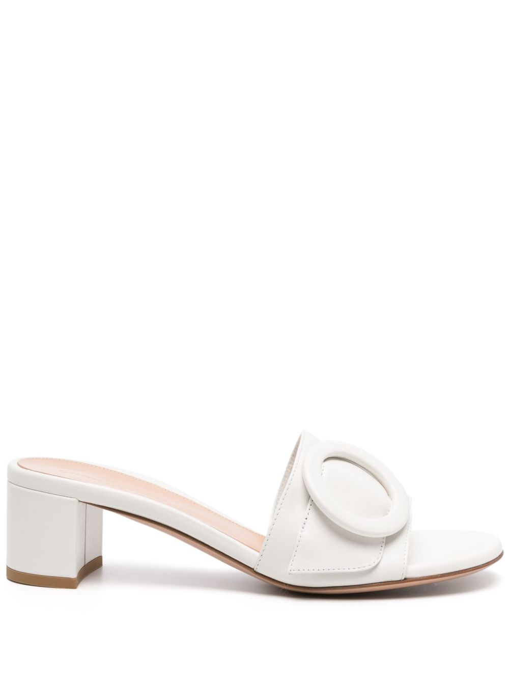 Gianvito Rossi Venezia 低跟皮质穆勒鞋 - 白色