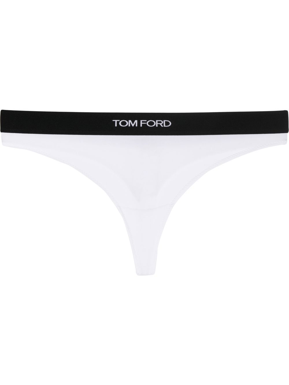 TOM FORD 汤姆福特 logo裤腰丁字裤 - 白色