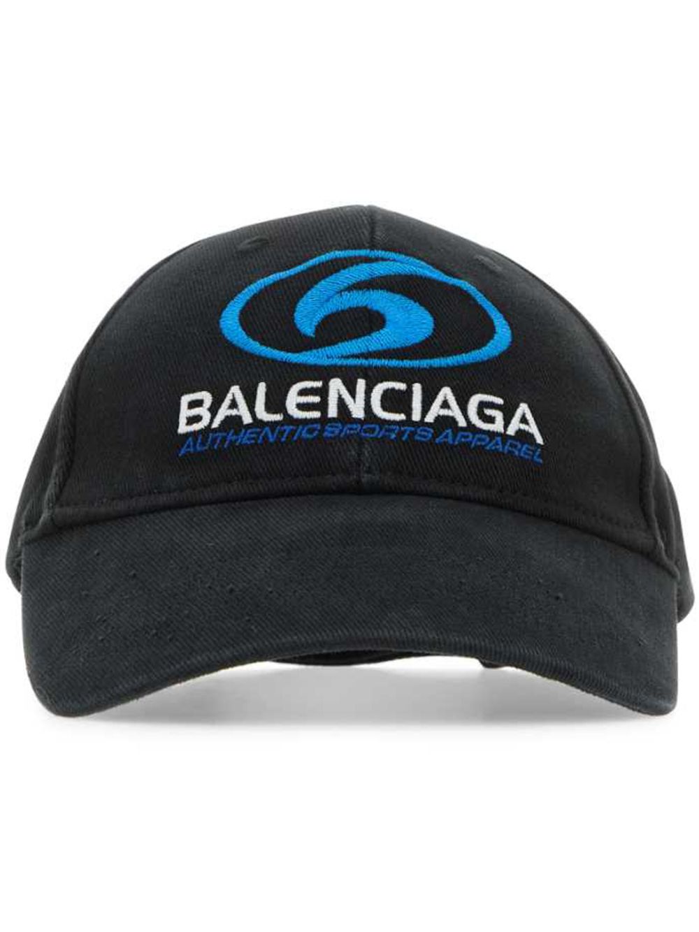 Balenciaga logo-embroidered cotton cap - 黑色