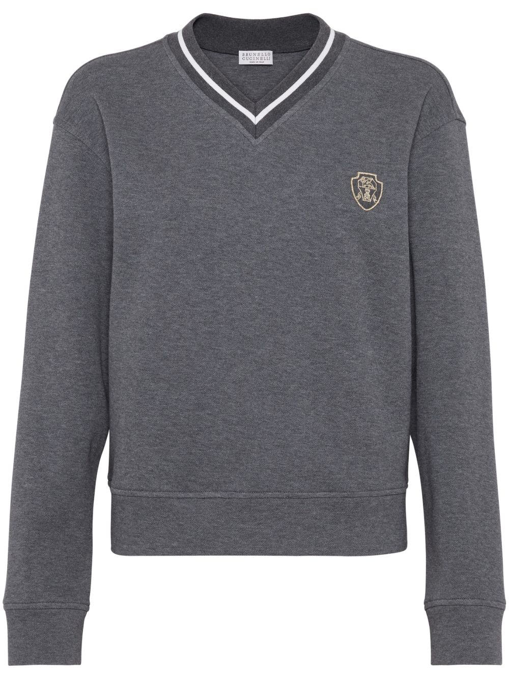 Brunello Cucinelli 标贴卫衣 - 灰色