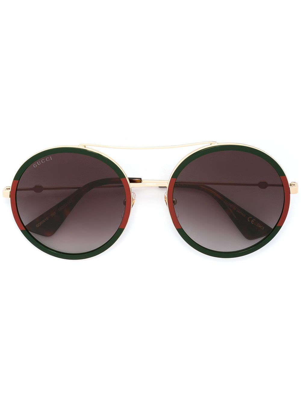 Gucci Eyewear 圆框太阳眼镜 - 绿色