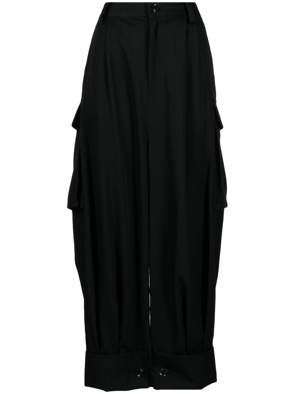 Yohji Yamamoto 羊毛垮裤 - 黑色