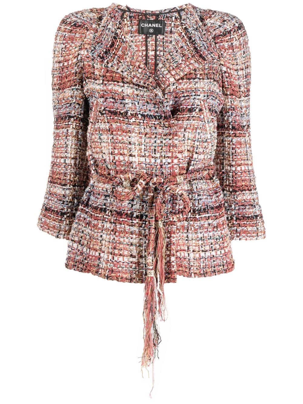 CHANEL Pre-Owned 束腰粗花呢夹克（2010年典藏款） - 中性色