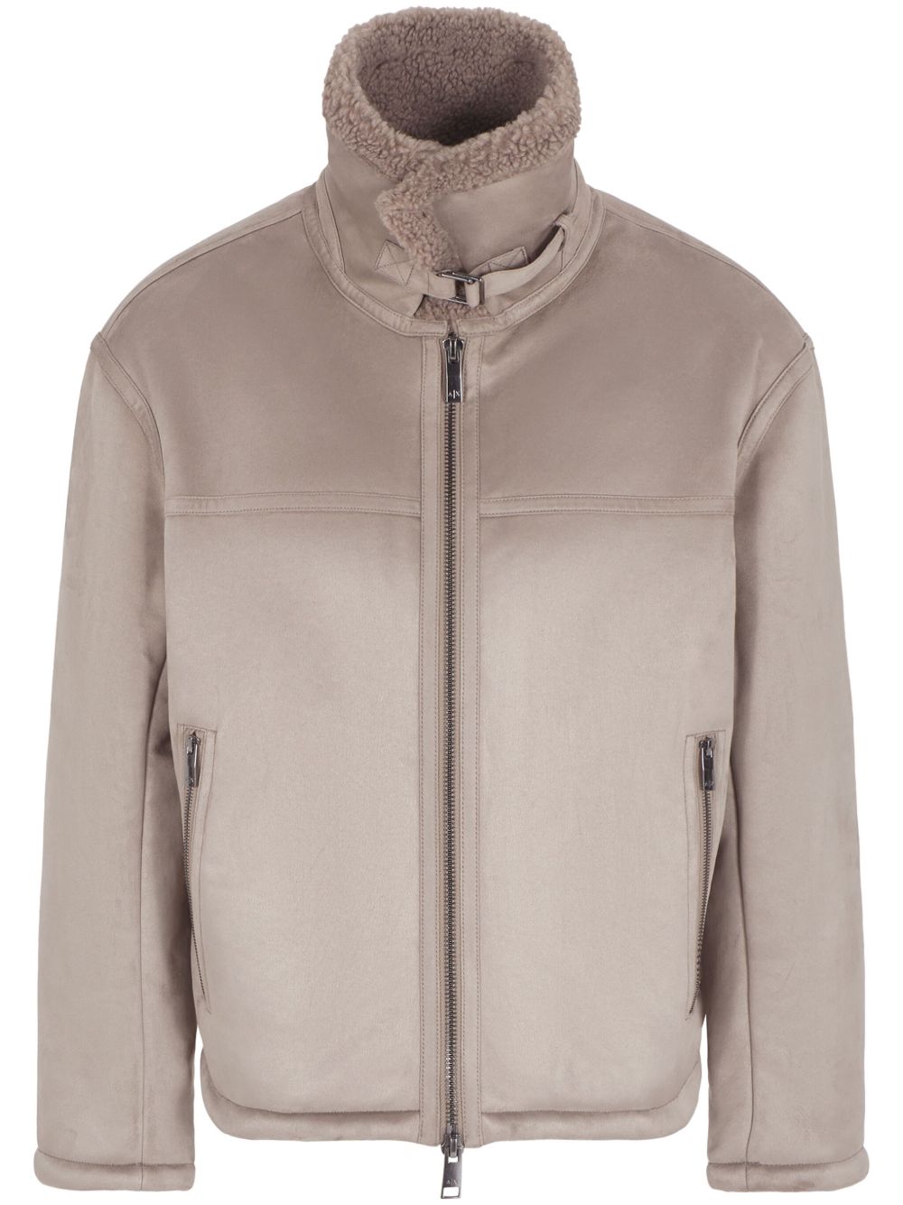 Armani Exchange 皮草领夹克 - 中性色
