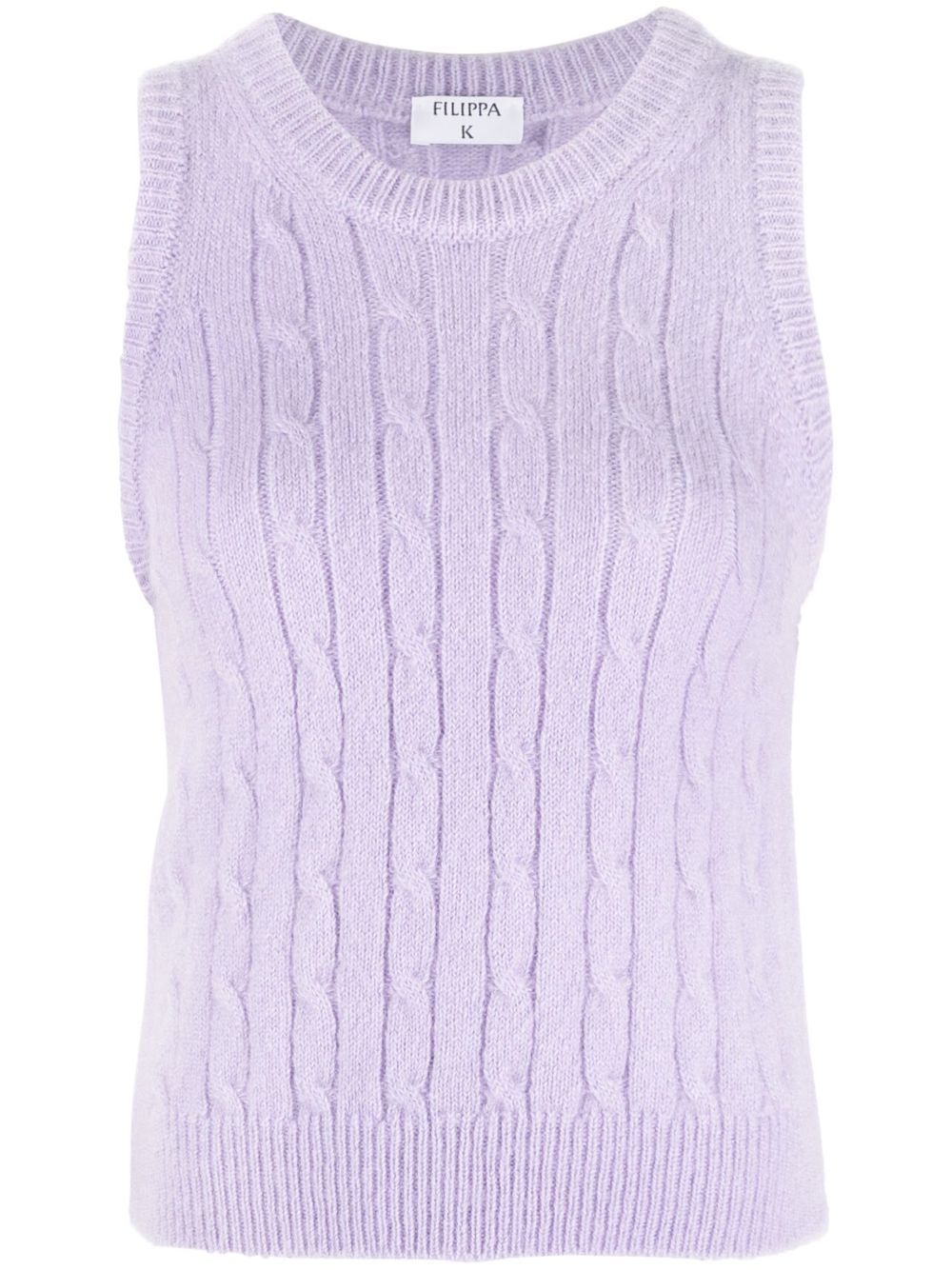 Filippa K 粗绞花针织圆领马甲 - 紫色