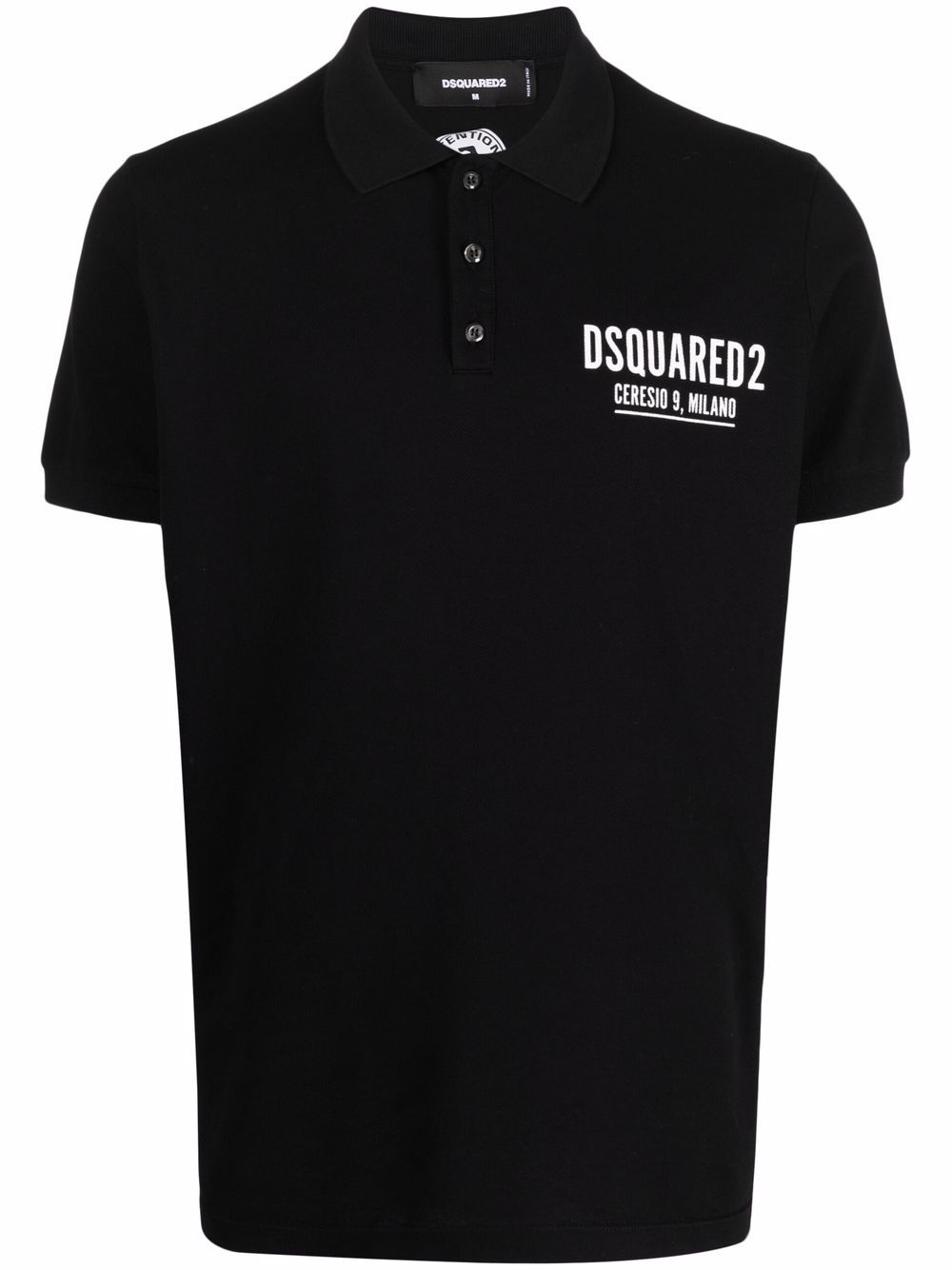DSQUARED2 D2次方 logo印花polo衫 - 黑色