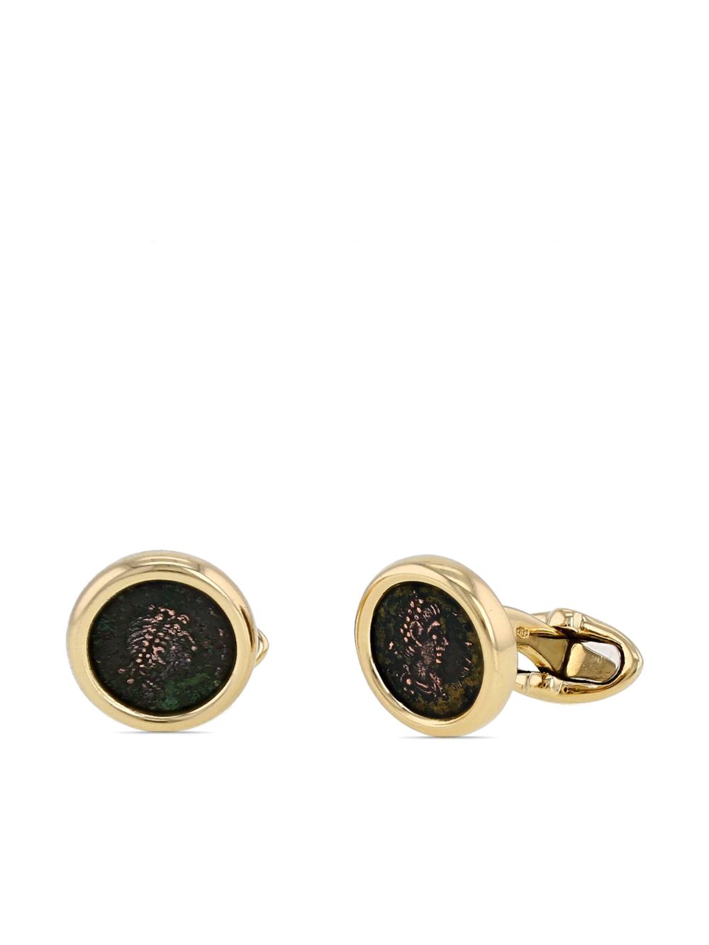 Bvlgari Pre-Owned Monete 18K黄金黄铜袖扣（ 2010年代典藏款） - 金色