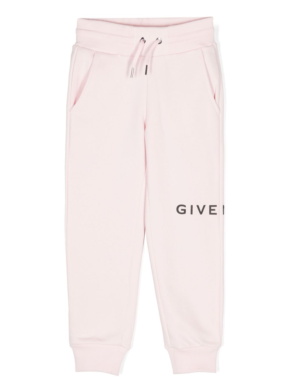Givenchy Kids logo印花棉运动裤 - 粉色