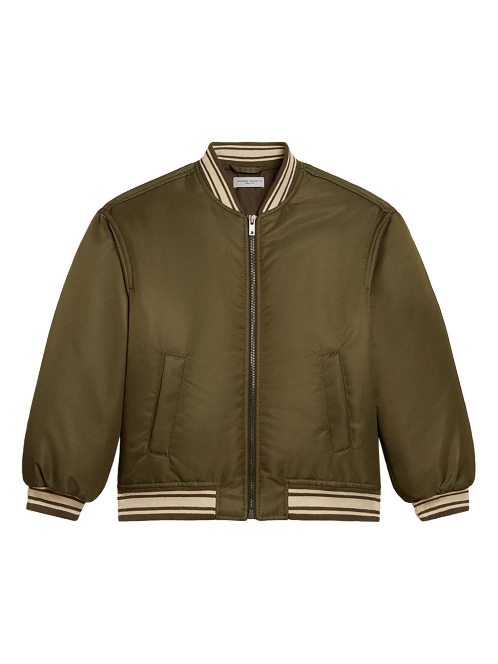 Golden Goose Kids Journey logo刺绣飞行员夹克 - 绿色
