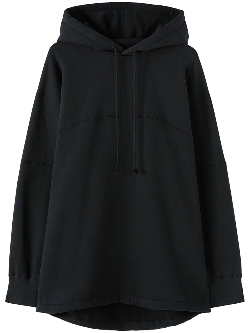 Jil Sander logo刺绣棉连帽衫 - 黑色