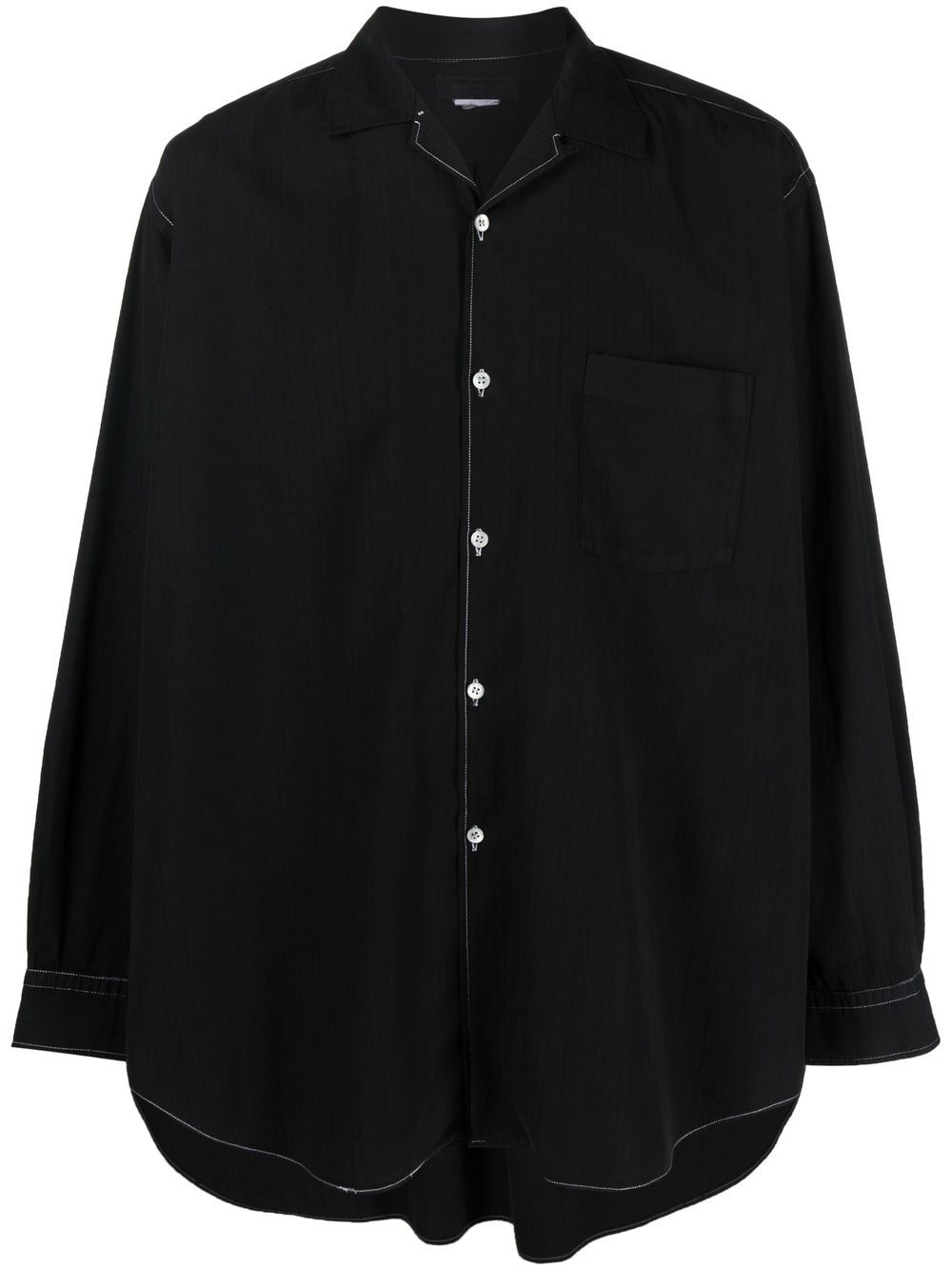 Comme Des Garçons Pre-Owned 对比缝线衬衫（1990年代典藏款） - 黑色
