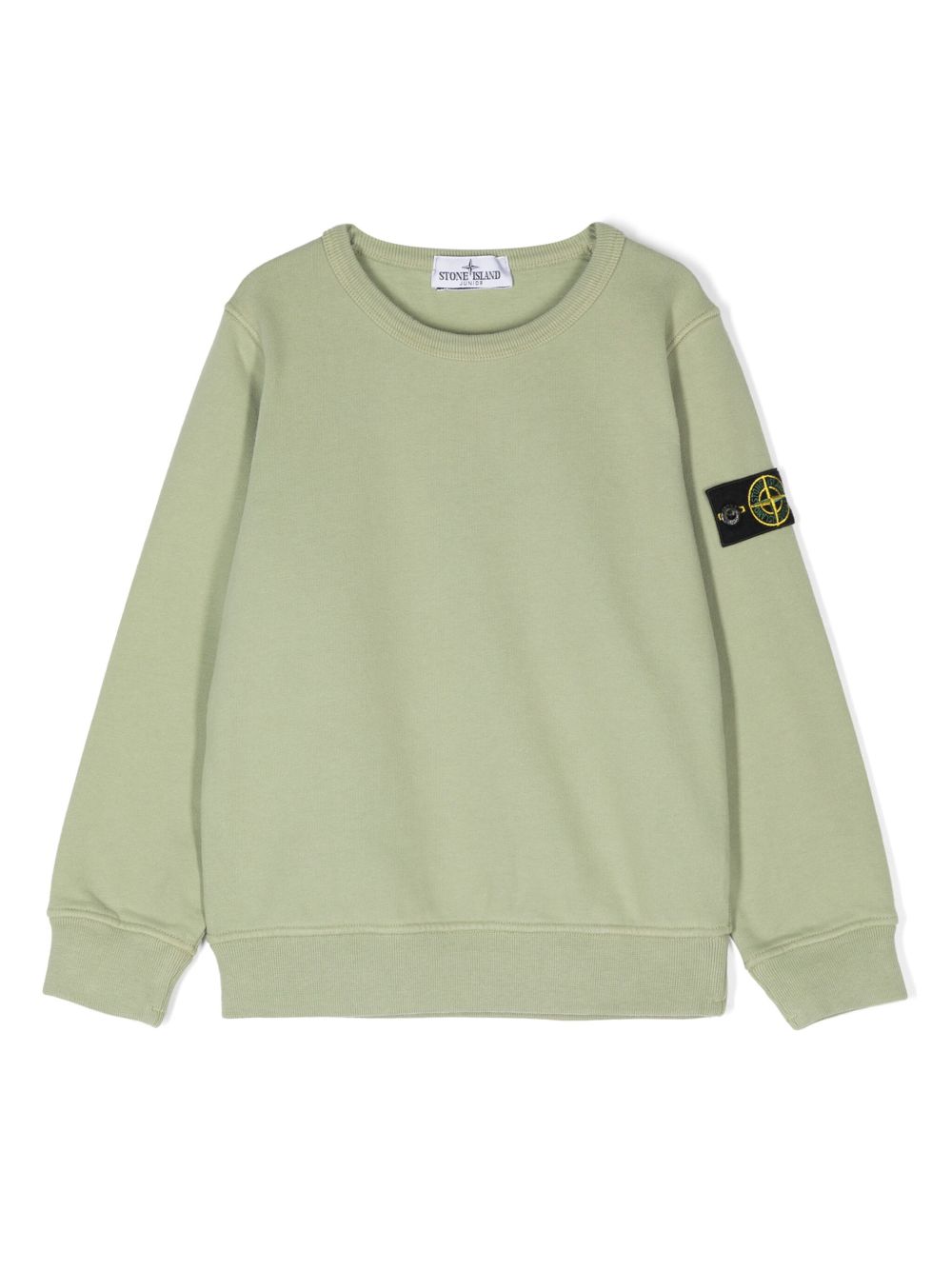 Stone Island Junior 罗盘徽章棉卫衣 - 绿色