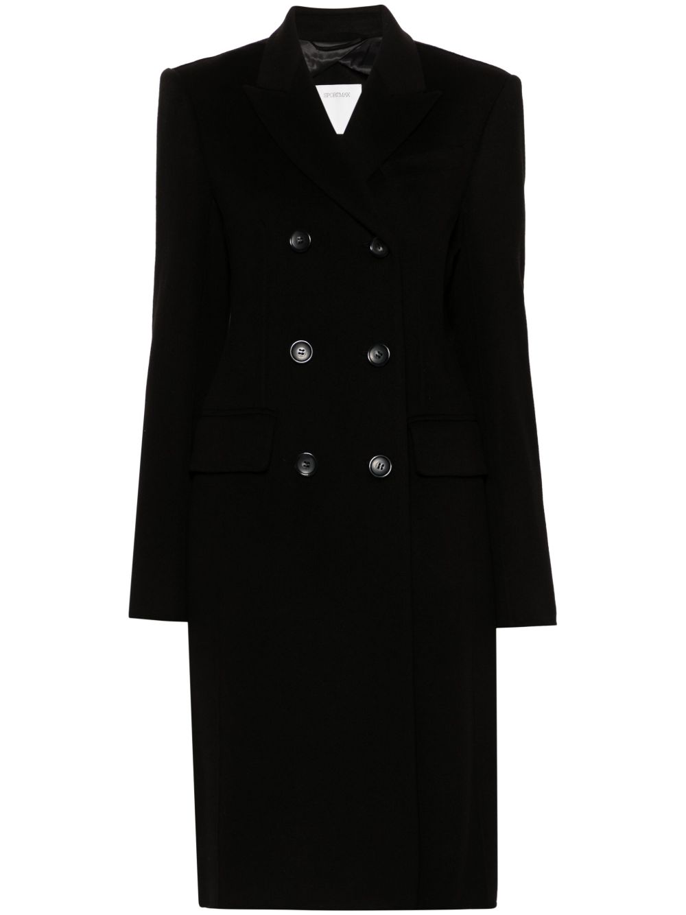 Sportmax 双排扣羊毛外套 - 黑色