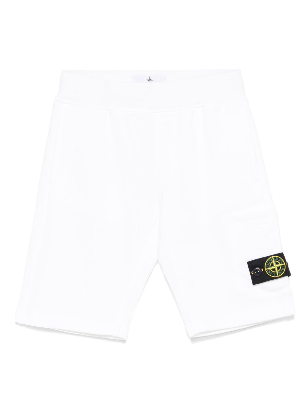 Stone Island Junior 罗盘徽章短裤 - 白色