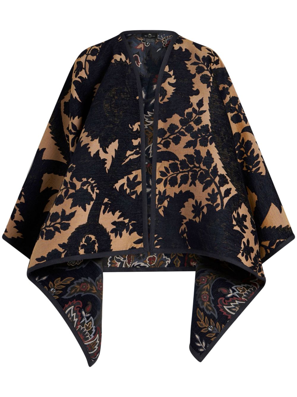 ETRO 佩斯理印花双面斗篷 - 黑色