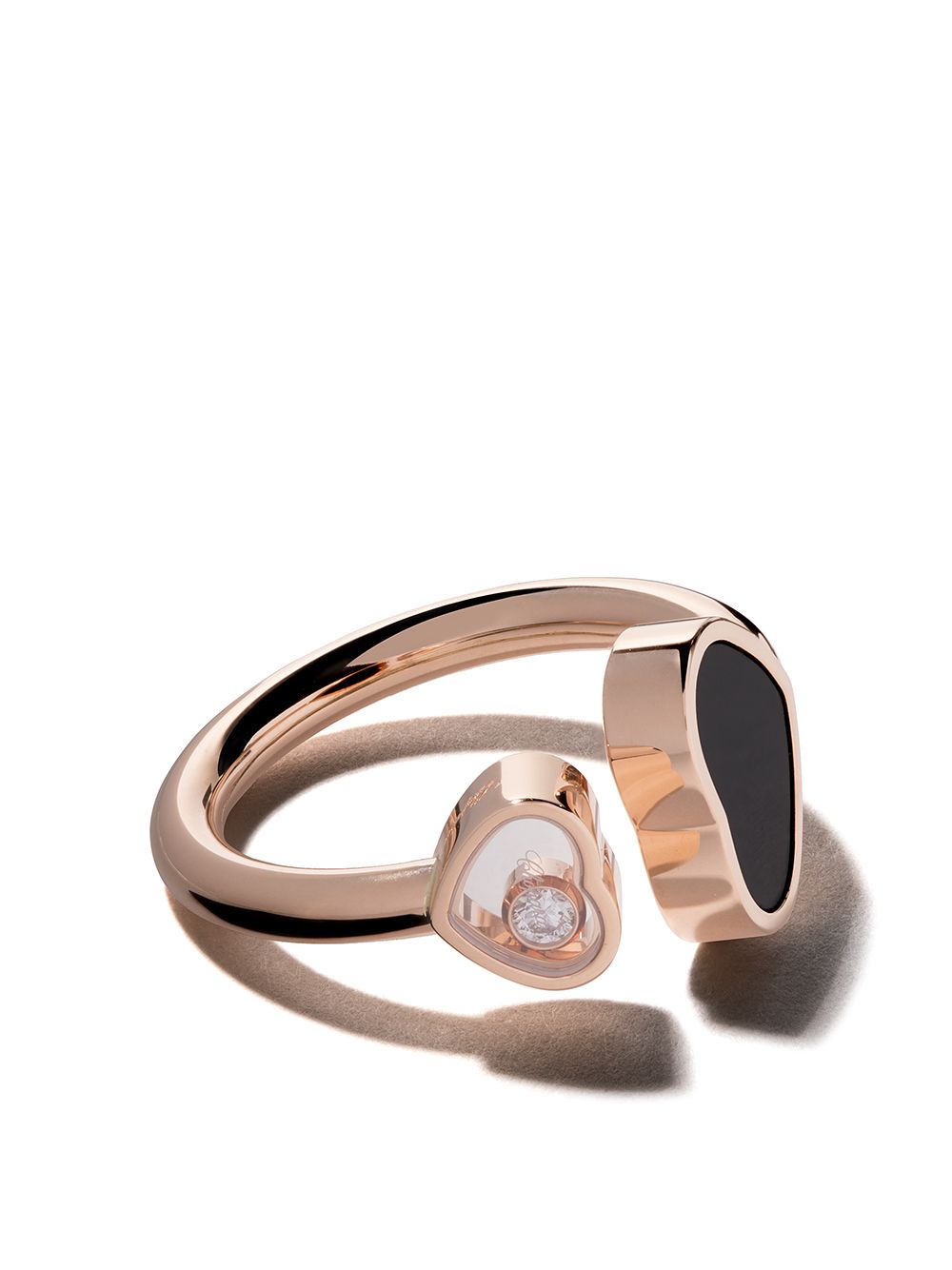Chopard 18k玫瑰金Happy Hearts缟玛瑙与钻石戒指 - 粉色