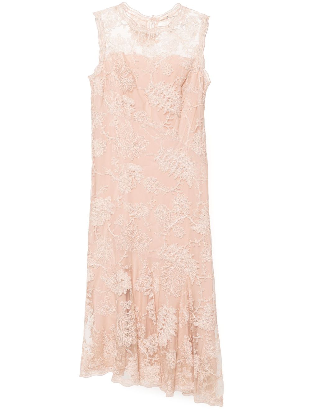 Ermanno Scervino 花卉蕾丝中长连衣裙 - 粉色