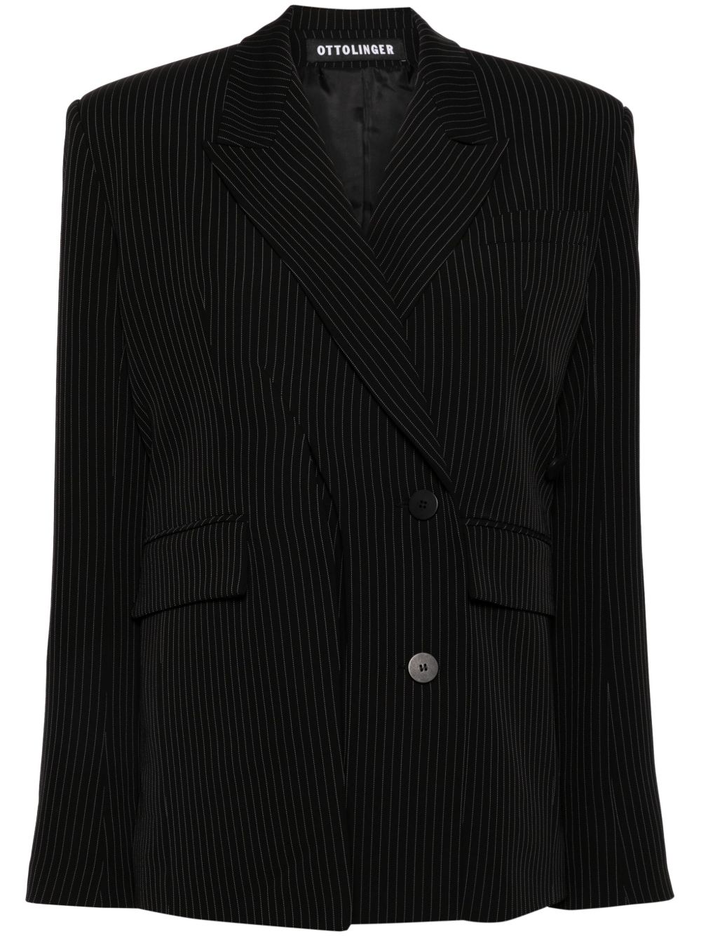 Ottolinger Signature Split Pinstripe 西装夹克 - 黑色