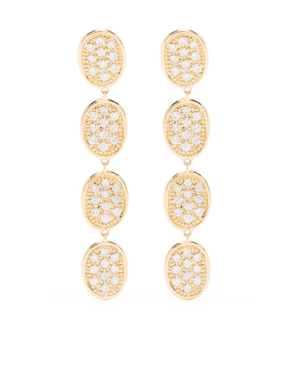 Marco Bicego 18K黄金钻石吊饰耳环 - 金色